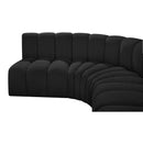 Meridian Arc Black Boucle Fabric 6 pc Modular Sectional IMAGE 7