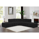 Meridian Arc Black Boucle Fabric 6 pc Modular Sectional IMAGE 2