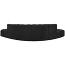 Meridian Arc Black Boucle Fabric 6 pc Modular Sectional IMAGE 3