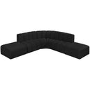 Meridian Arc Black Boucle Fabric 6 pc Modular Sectional IMAGE 4