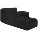 Meridian Arc Black Boucle Fabric 6 pc Modular Sectional IMAGE 5