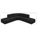 Meridian Arc Black Boucle Fabric 6 pc Modular Sectional IMAGE 7