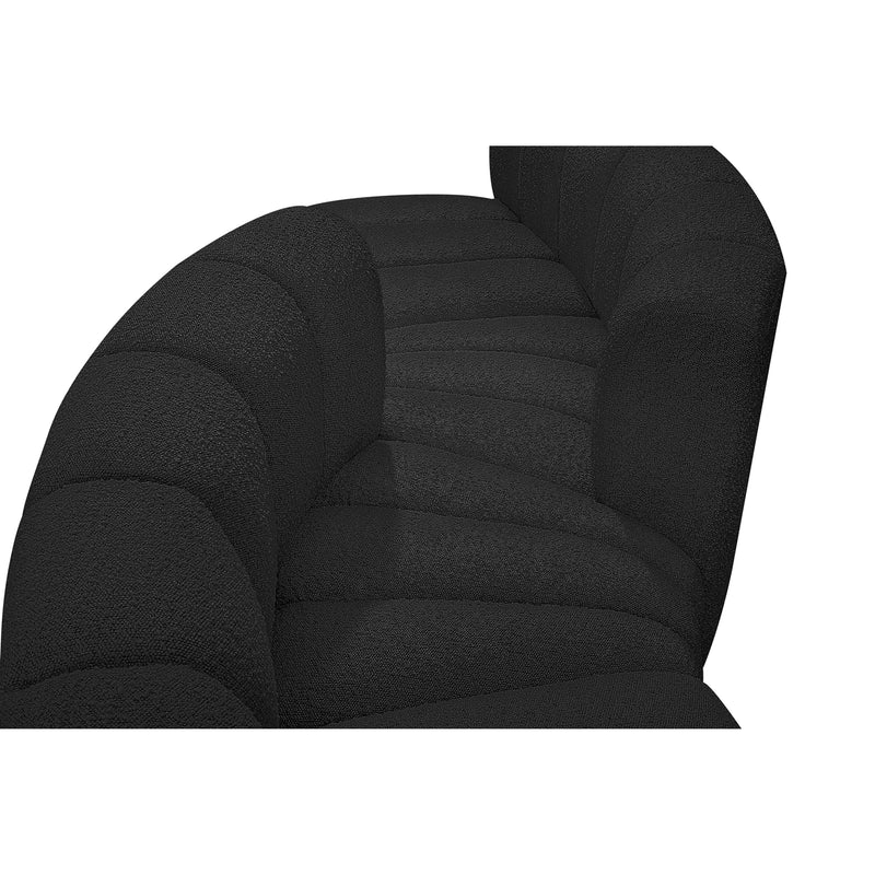 Meridian Arc Black Boucle Fabric 6 pc Modular Sectional IMAGE 4