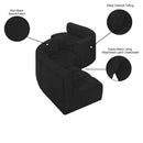 Meridian Arc Black Boucle Fabric 6 pc Modular Sectional IMAGE 6