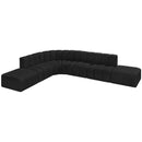 Meridian Arc Black Boucle Fabric 7 pc Modular Sectional IMAGE 4
