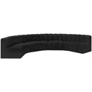 Meridian Arc Black Boucle Fabric 7 pc Modular Sectional IMAGE 4