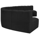 Meridian Arc Black Boucle Fabric 7 pc Modular Sectional IMAGE 6