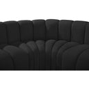 Meridian Arc Black Boucle Fabric 7 pc Modular Sectional IMAGE 8