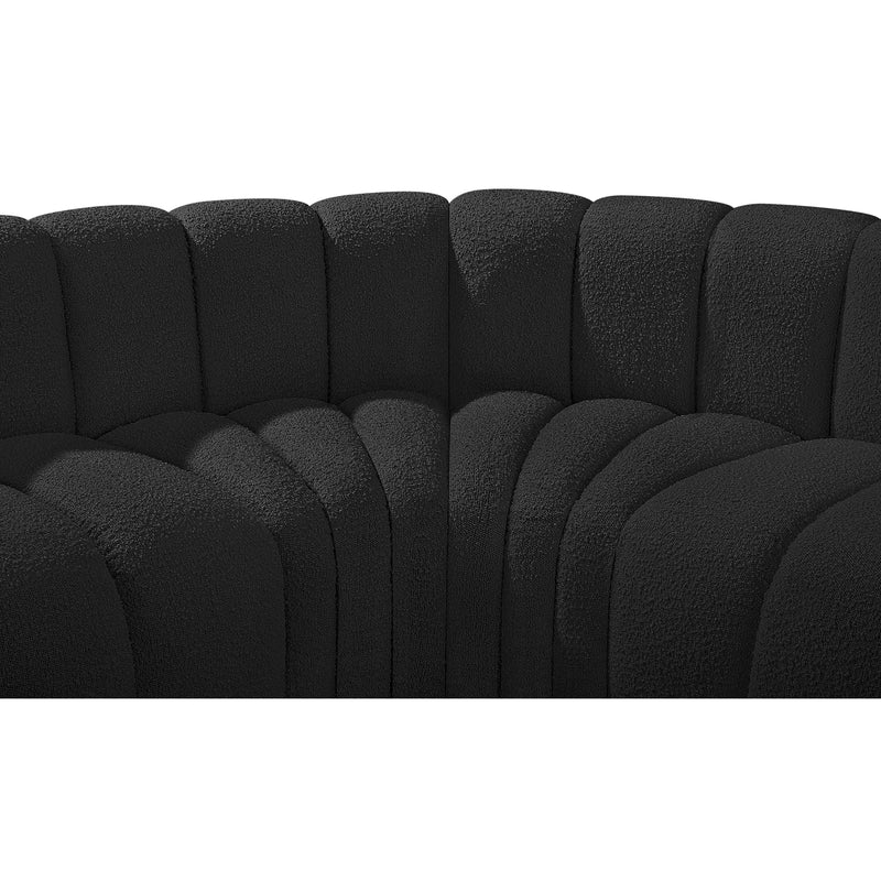 Meridian Arc Black Boucle Fabric 7 pc Modular Sectional IMAGE 8