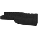 Meridian Arc Black Boucle Fabric 7 pc Modular Sectional IMAGE 5
