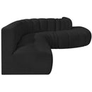 Meridian Arc Black Boucle Fabric 7 pc Modular Sectional IMAGE 6