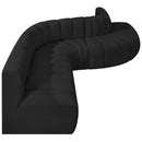Meridian Arc Black Boucle Fabric 7 pc Modular Sectional IMAGE 7