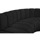 Meridian Arc Black Boucle Fabric 7 pc Modular Sectional IMAGE 8