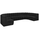 Meridian Arc Black Boucle Fabric 8 pc Modular Sectional IMAGE 4
