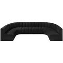 Meridian Arc Black Boucle Fabric 8 pc Modular Sectional IMAGE 5