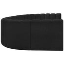 Meridian Arc Black Boucle Fabric 8 pc Modular Sectional IMAGE 6
