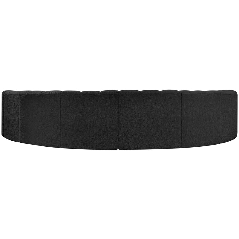 Meridian Arc Black Boucle Fabric 8 pc Modular Sectional IMAGE 3