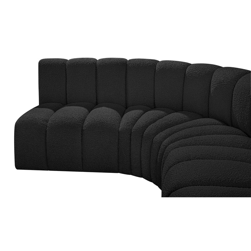 Meridian Arc Black Boucle Fabric 8 pc Modular Sectional IMAGE 7