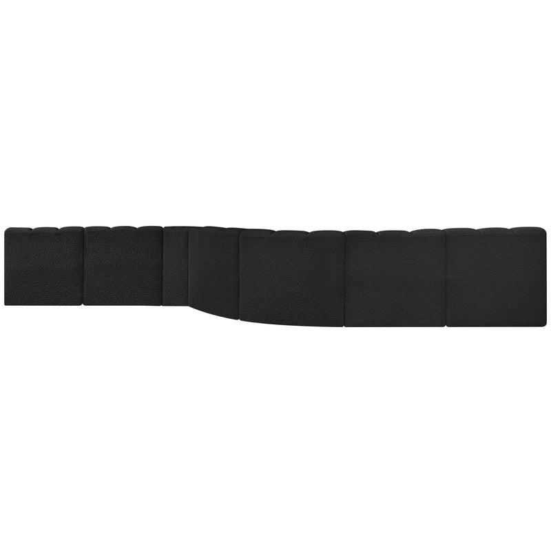 Meridian Arc Black Boucle Fabric 8 pc Modular Sectional IMAGE 3