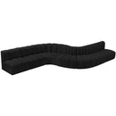 Meridian Arc Black Boucle Fabric 8 pc Modular Sectional IMAGE 4