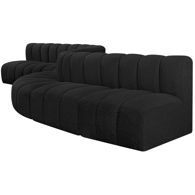 Meridian Arc Black Boucle Fabric 8 pc Modular Sectional IMAGE 5