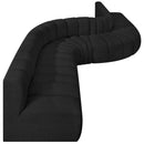 Meridian Arc Black Boucle Fabric 8 pc Modular Sectional IMAGE 6