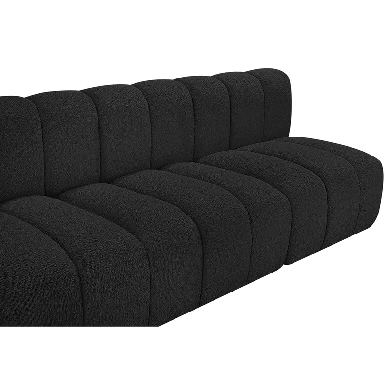 Meridian Arc Black Boucle Fabric 8 pc Modular Sectional IMAGE 8