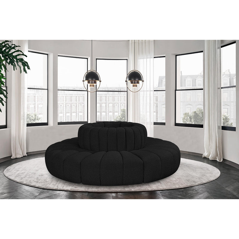 Meridian Arc Black Boucle Fabric 8 pc Modular Sectional IMAGE 2