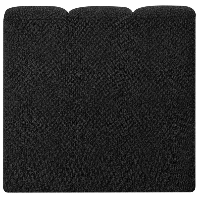 Meridian Arc Black Boucle Fabric Straight Chair IMAGE 3