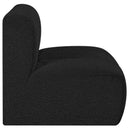 Meridian Arc Black Boucle Fabric Straight Chair IMAGE 6