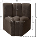 Meridian Arc Brown Boucle Fabric Curved Corner IMAGE 7