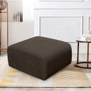 Meridian Arc Brown Boucle Fabric Ottoman IMAGE 2