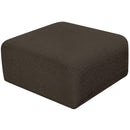 Meridian Arc Brown Boucle Fabric Ottoman IMAGE 3