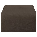 Meridian Arc Brown Boucle Fabric Ottoman IMAGE 4