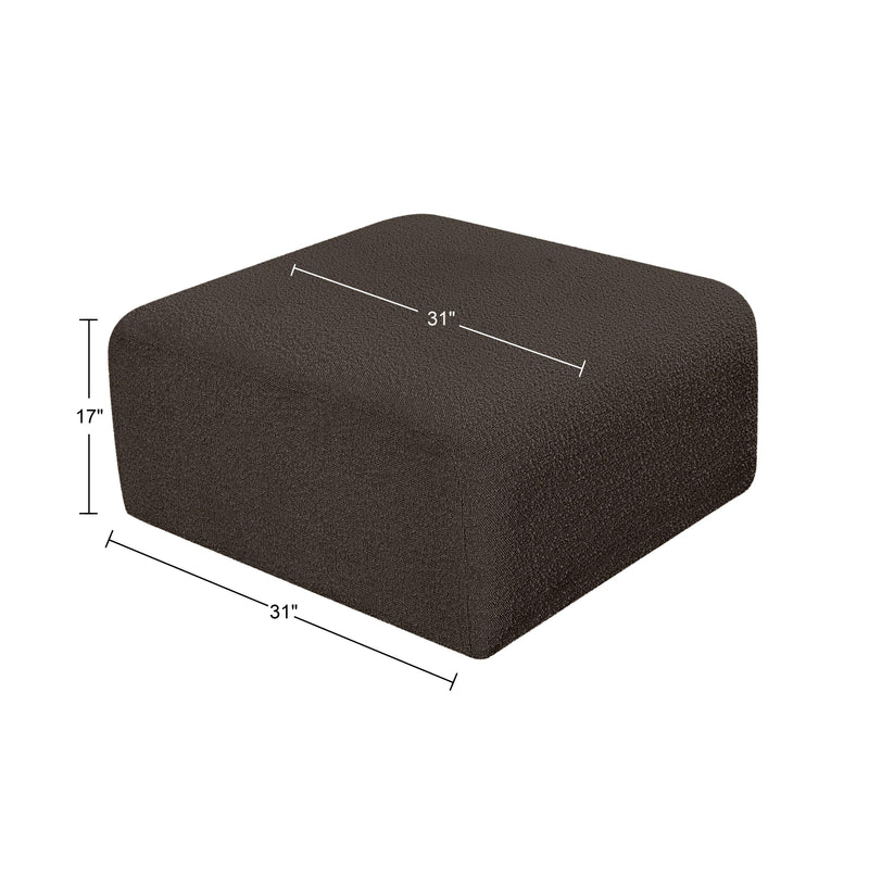 Meridian Arc Brown Boucle Fabric Ottoman IMAGE 7