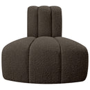 Meridian Arc Brown Boucle Fabric Reverse Corner IMAGE 4