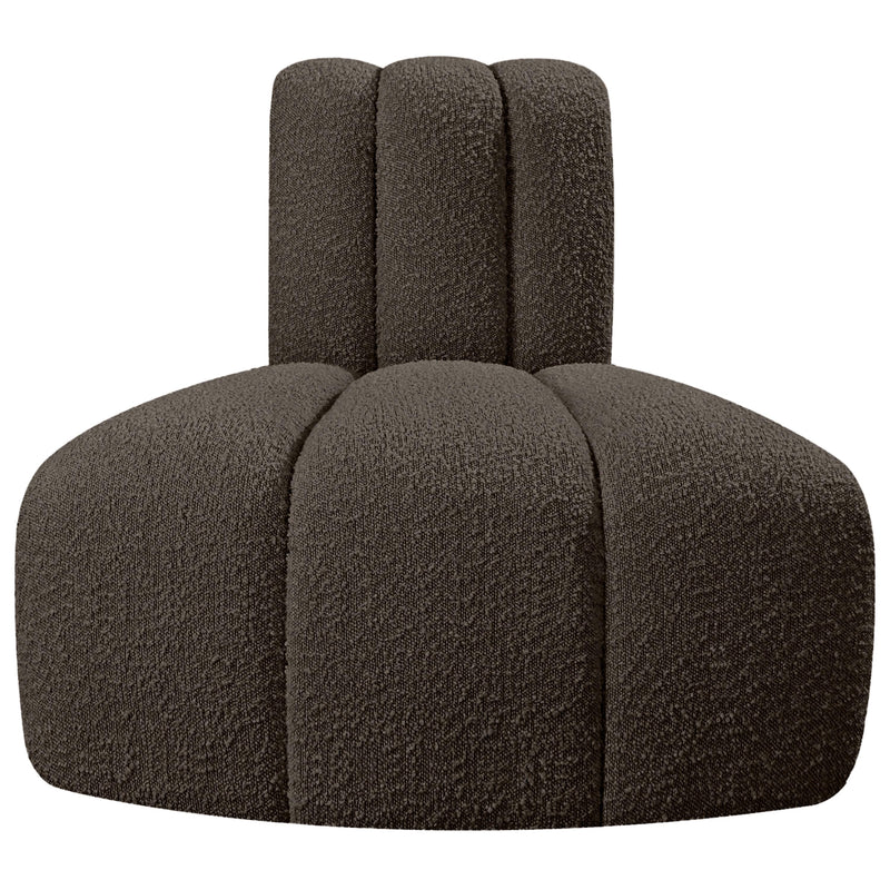 Meridian Arc Brown Boucle Fabric Reverse Corner IMAGE 4