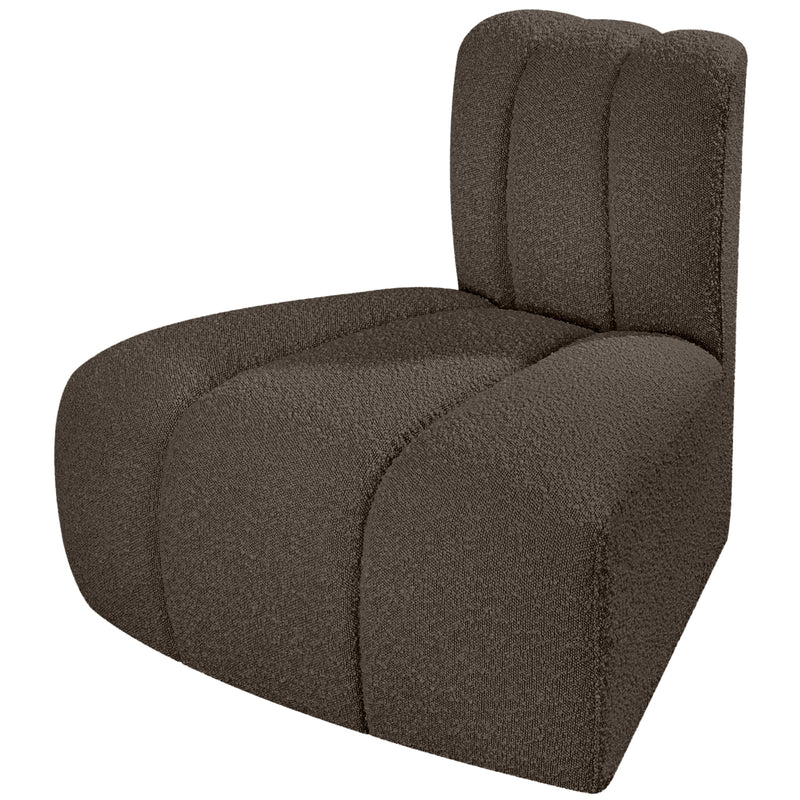 Meridian Arc Brown Boucle Fabric Reverse Corner IMAGE 6