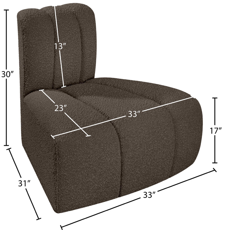 Meridian Arc Brown Boucle Fabric Reverse Corner IMAGE 8