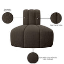 Meridian Arc Brown Boucle Fabric Reverse Corner IMAGE 9