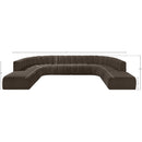 Meridian Arc Brown Boucle Fabric 10 pc Modular Sectional IMAGE 10
