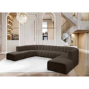Meridian Arc Brown Boucle Fabric 10 pc Modular Sectional IMAGE 2