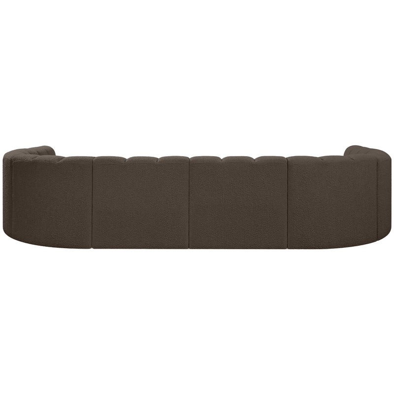 Meridian Arc Brown Boucle Fabric 10 pc Modular Sectional IMAGE 3