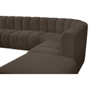 Meridian Arc Brown Boucle Fabric 10 pc Modular Sectional IMAGE 7