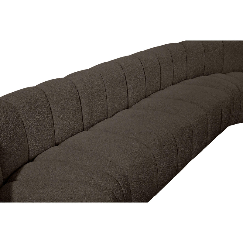 Meridian Arc Brown Boucle Fabric 10 pc Modular Sectional IMAGE 8