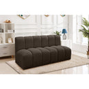 Meridian Arc Brown Boucle Fabric 2 pc Modular Sectional IMAGE 2
