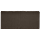 Meridian Arc Brown Boucle Fabric 2 pc Modular Sectional IMAGE 3