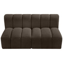 Meridian Arc Brown Boucle Fabric 2 pc Modular Sectional IMAGE 5