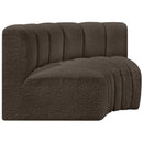 Meridian Arc Brown Boucle Fabric 2 pc Modular Sectional IMAGE 4