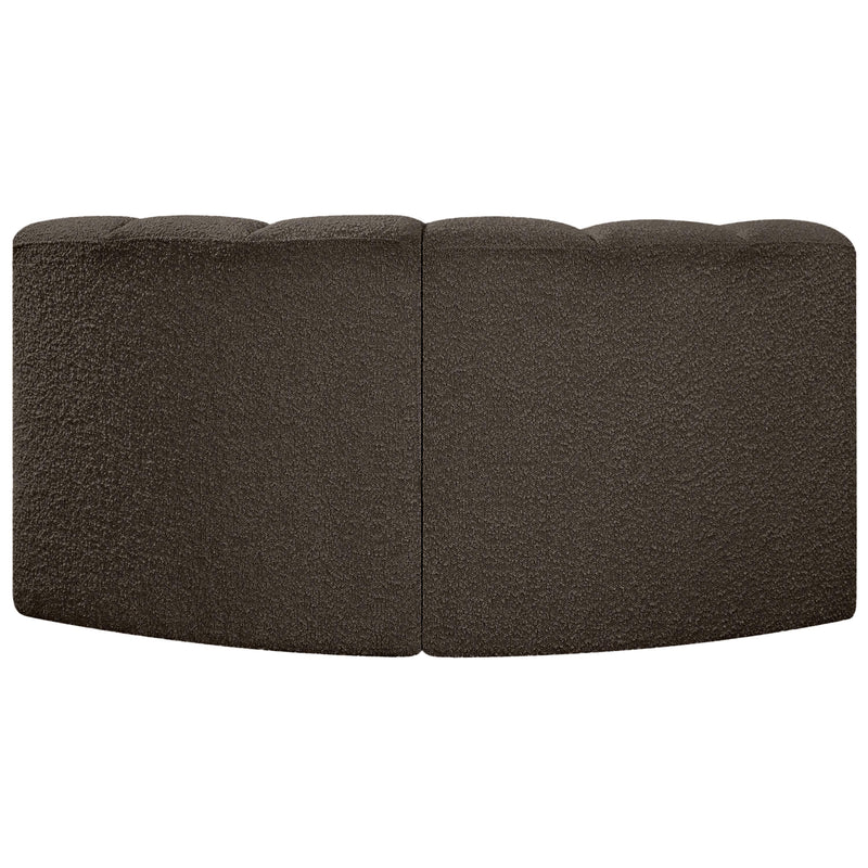 Meridian Arc Brown Boucle Fabric 2 pc Modular Sectional IMAGE 5